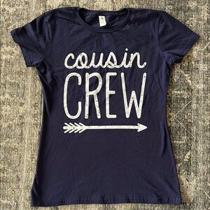 Woman’s Cousin Crew Navy T-Shirt Size S